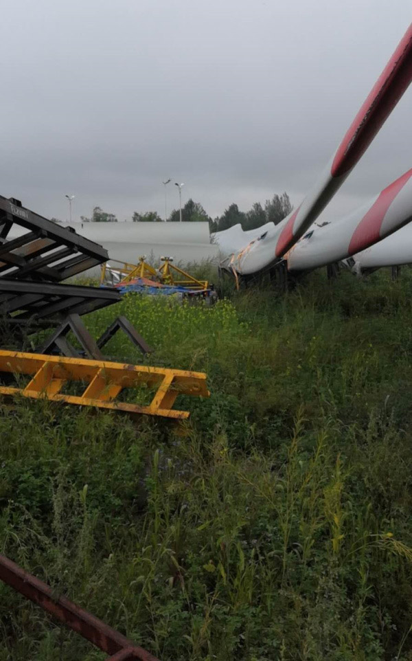 張北基地退役葉片、機(jī)艙處置現(xiàn)場